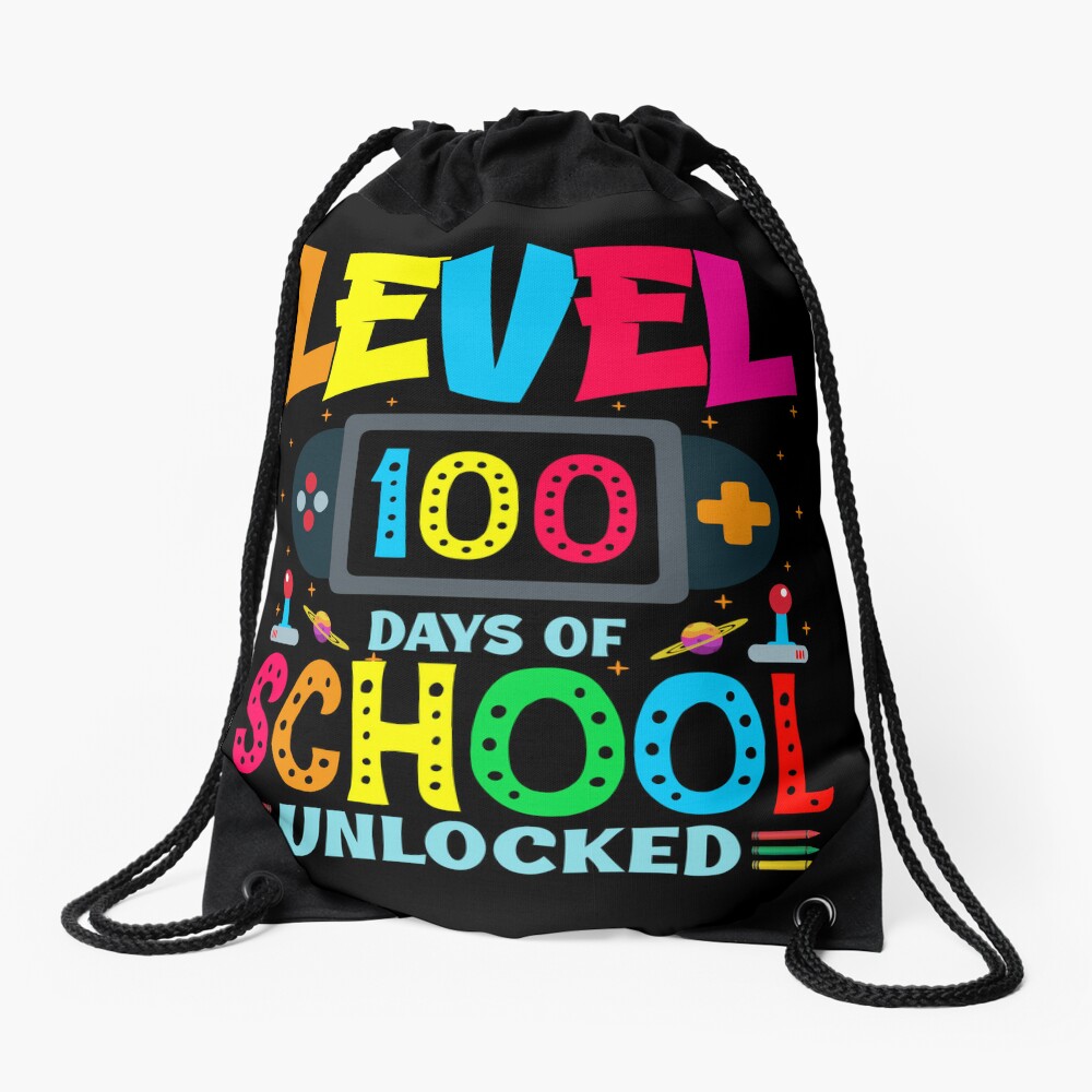 Leopard Rainbow 100 Days Of School Cute 100 Days Gift For Teacher Drawstring Bag DSB778