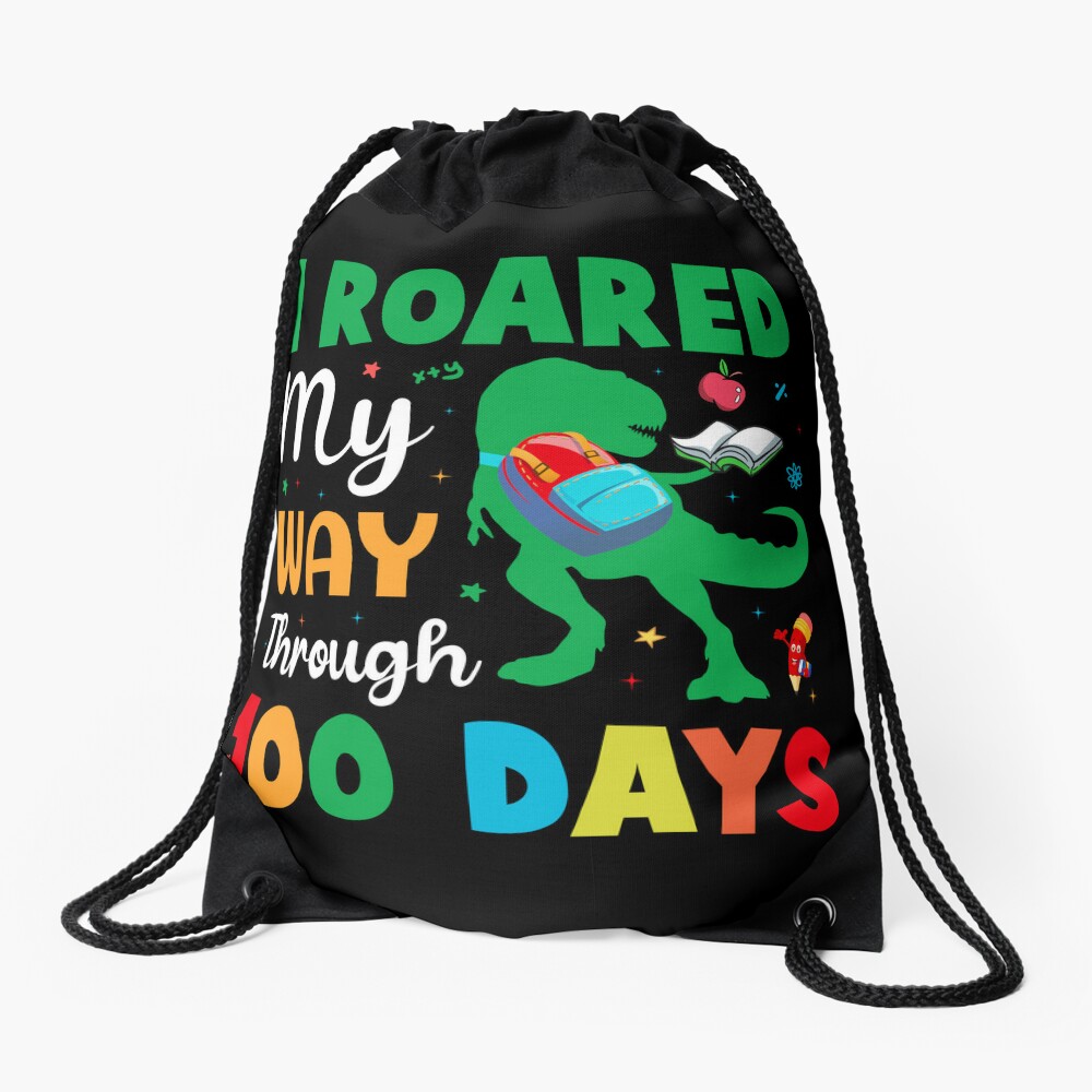 Leopard Rainbow 100 Days Of School Cute 100 Days Gift For Teacher Drawstring Bag DSB803
