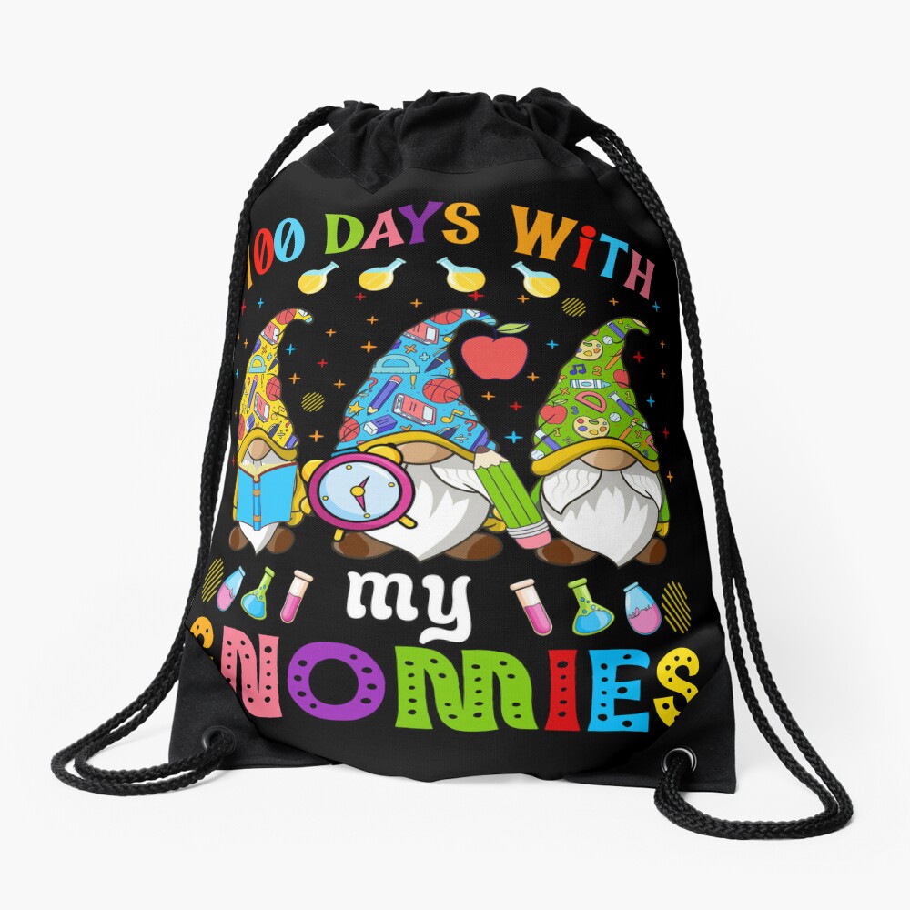 Leopard Rainbow 100 Days Of School Cute 100 Days Gift For Teacher Drawstring Bag DSB804