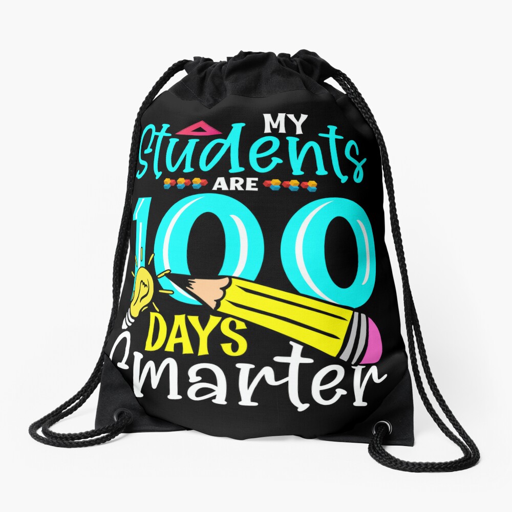 Leopard Rainbow 100 Days Of School Cute 100 Days Gift For Teacher Drawstring Bag DSB805