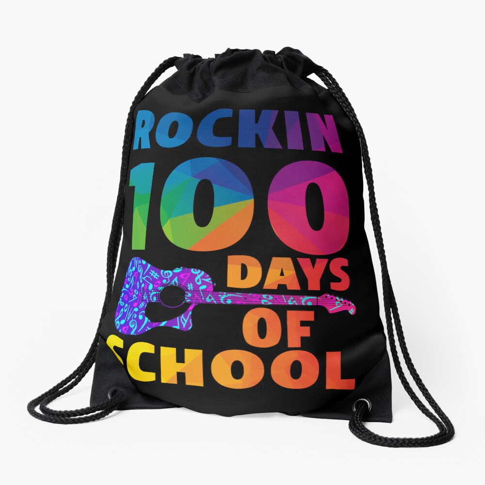 Leopard Rainbow 100 Days Of School Cute 100 Days Gift For Teacher Drawstring Bag DSB808
