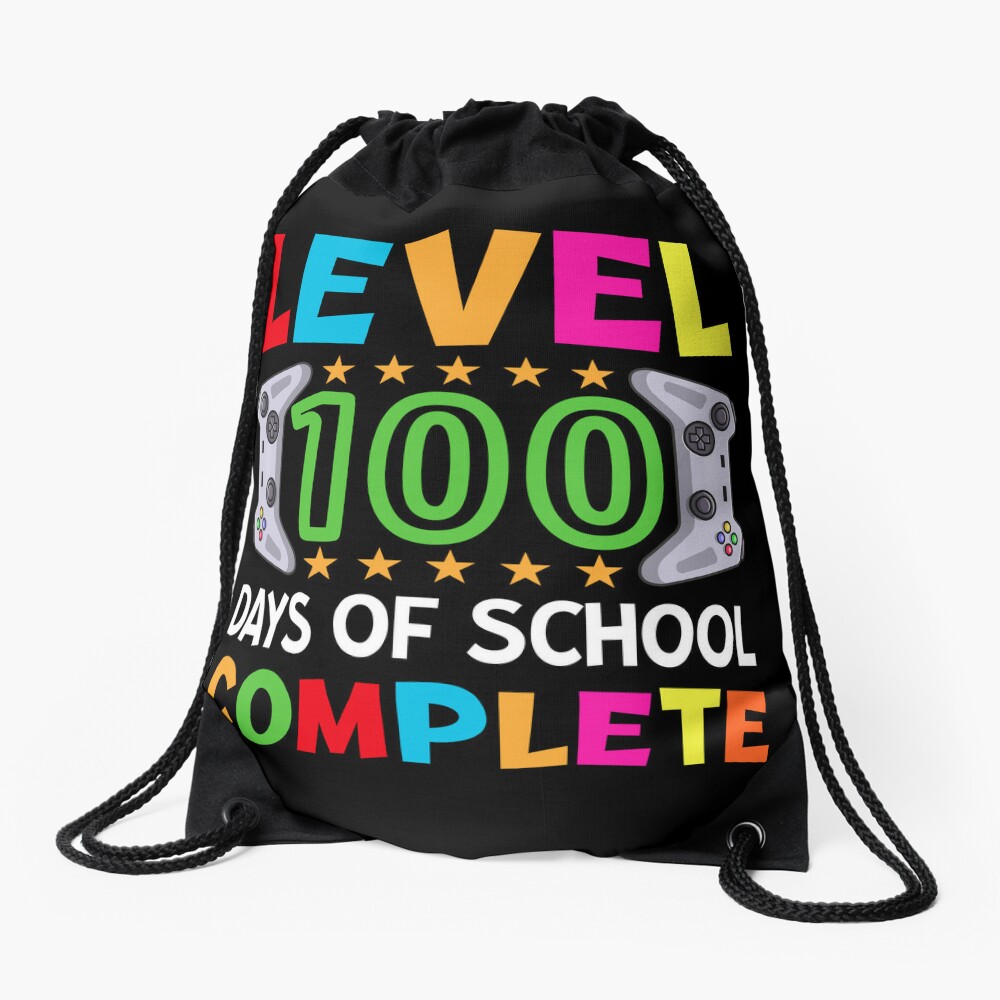 Leopard Rainbow 100 Days Of School Cute 100 Days Gift For Teacher Drawstring Bag DSB809