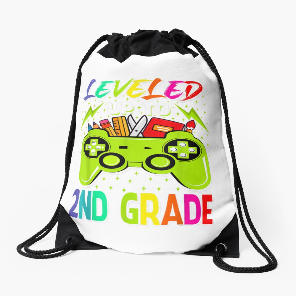Homepage 23 Leveled Up To 2Nd Grade Gamer Back To School First Day Boys Drawstring Bag DSB240