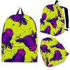 Lime Green And Purple Cow Pattern Print Back To School Backpack BP334