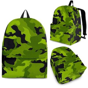 Lime Green Camouflage Print Back To School Backpack BP373