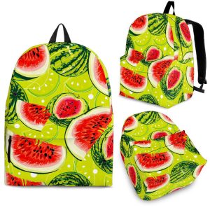 Lime Green Watermelon Pattern Print Back To School Backpack BP711