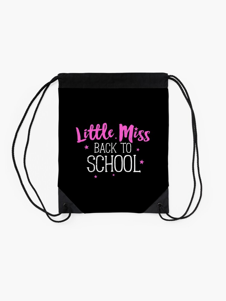 Little-Miss-Back-To-School-Pink-First-Day-Drawstring-Bag-DSB1090-2 Little Miss Back To School Pink First Day Drawstring Bag DSB1090 2