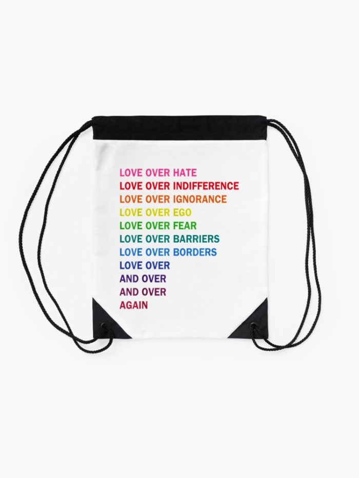 Love Over Hate Love Over Indifference Lgb Drawstring Bag DSB346 2