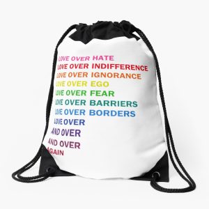 Love Over Hate Love Over Indifference Lgb Drawstring Bag DSB346