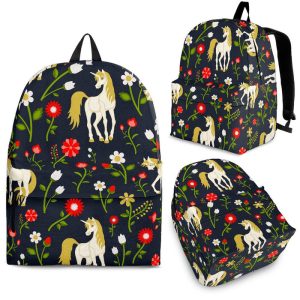 Magic Floral Unicorn Pattern Print Back To School Backpack BP706