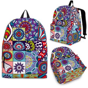 Mandala Tile Bohemian Pattern Print Back To School Backpack BP703