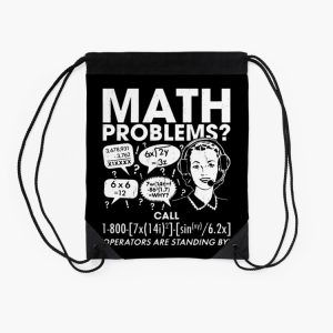 Mens Math Problems Hotline Funny Student Teacher School Drawstring Bag DSB1408 2