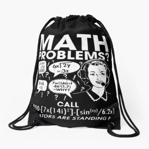 Mens Math Problems Hotline Funny Student Teacher School Drawstring Bag DSB1408