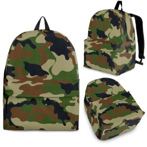 Military Green Camouflage Print Back To School Backpack BP321