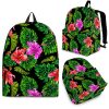 Monstera Hibiscus Hawaii Pattern Print Back To School Backpack BP697