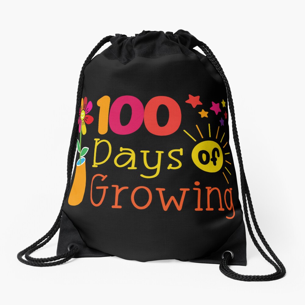 My Little Stars Are 100 Days Brighter 100 Magical Days Of School And Lovin It Unicorn Rainbow Drawstring Bag DSB703