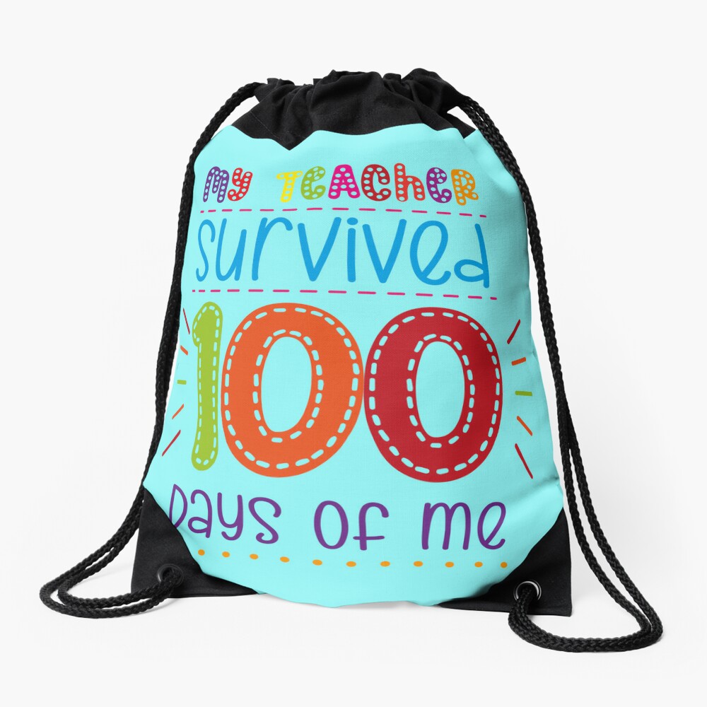 My Little Stars Are 100 Days Brighter 100 Magical Days Of School And Lovin It Unicorn Rainbow Drawstring Bag DSB704