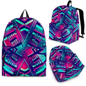 Neon Ethnic Aztec Trippy Print Back To School Backpack BP694