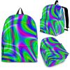 Neon Green Psychedelic Trippy Print Back To School Backpack BP692