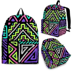 Neon Native Aztec Pattern Print Back To School Backpack BP438