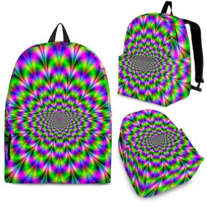 Neon Psychedelic Optical Illusion Back To School Backpack BP690