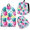 Neon Zig Zag Pineapple Pattern Print Back To School Backpack BP686