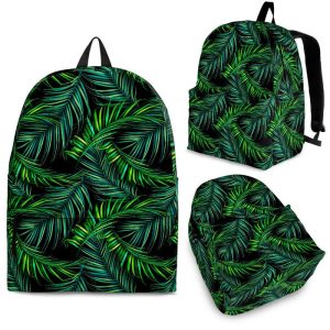 Night Tropical Palm Leaves Pattern Print Back To School Backpack BP680