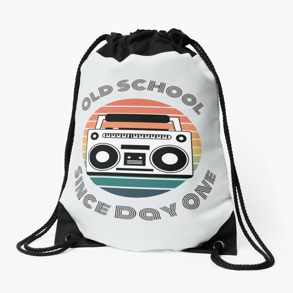 Old School Since Day One Living Legend Boom Box Drawstring Bag DSB546
