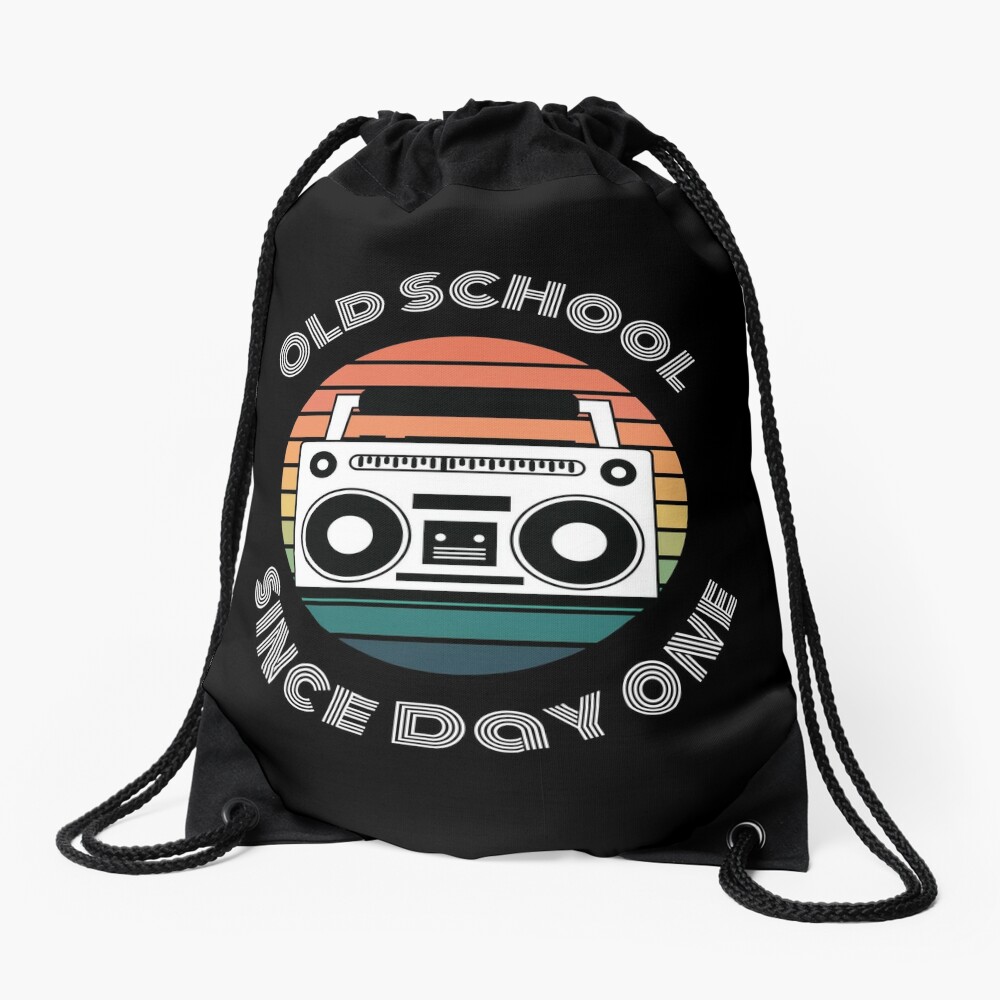 Old School Since Day One Living Legend Boom Box Drawstring Bag DSB587