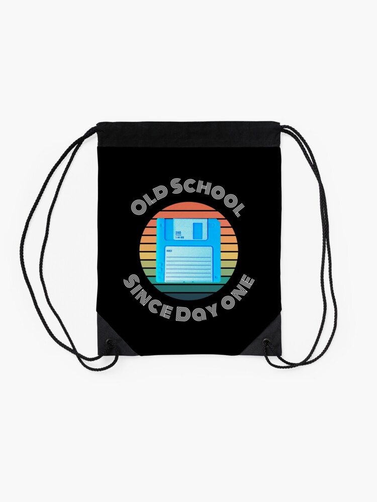 Old-School-Since-Day-One-Living-Legend-Floppy-Disc-Drawstring-Bag-DSB796-2 Old School Since Day One Living Legend Floppy Disc Drawstring Bag DSB796 2