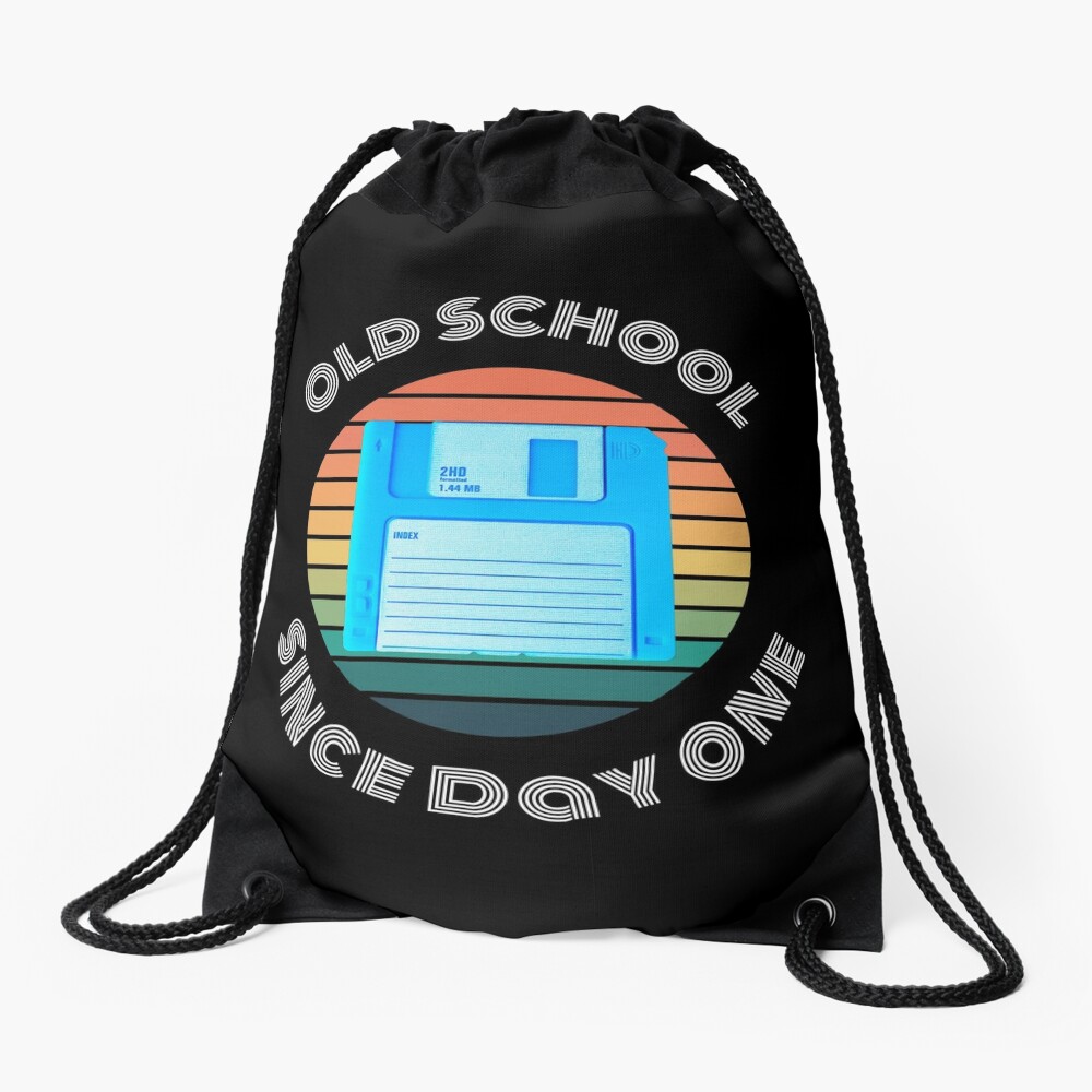 Old School Since Day One Living Legend Floppy Disc Drawstring Bag DSB796