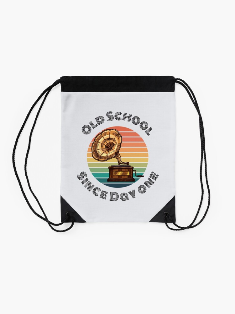 Old-School-Since-Day-One-Living-Legend-Gramophone-Drawstring-Bag-DSB502-2 Old School Since Day One Living Legend Gramophone Drawstring Bag DSB502 2