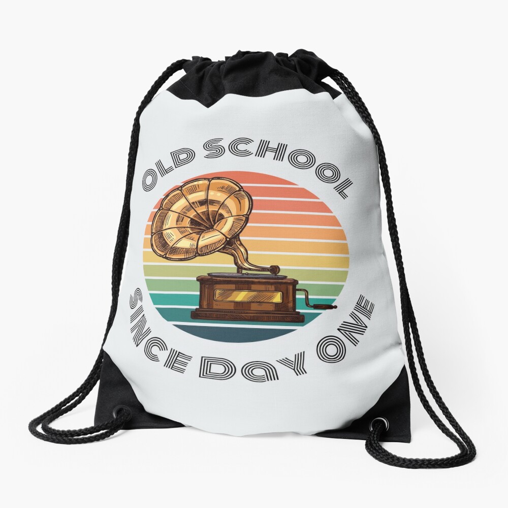 Old School Since Day One Living Legend Gramophone Drawstring Bag DSB502