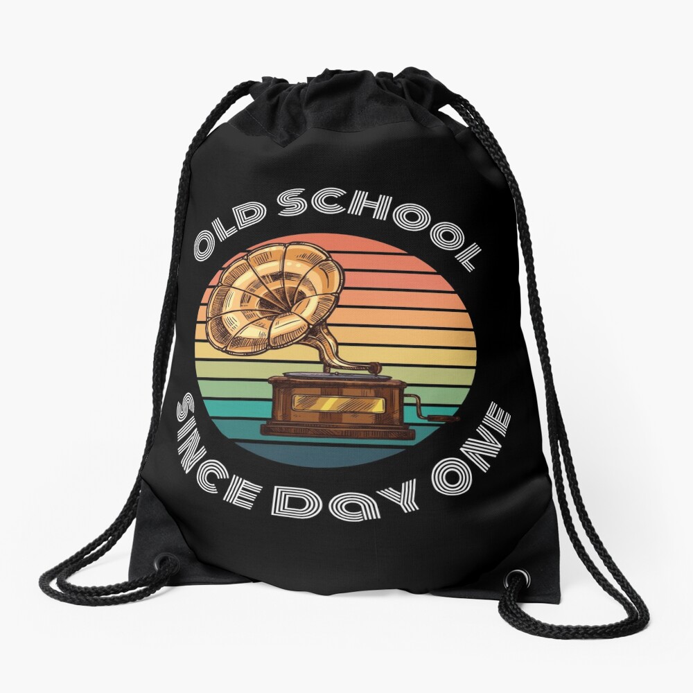 Old School Since Day One Living Legend Gramophone Drawstring Bag DSB547