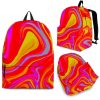 Orange Psychedelic Liquid Trippy Print Back To School Backpack BP674