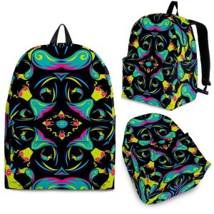 Ornament Psychedelic Trippy Print Back To School Backpack BP672