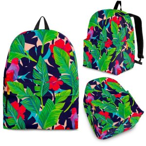 Parrot Banana Leaf Hawaii Pattern Print Back To School Backpack BP664