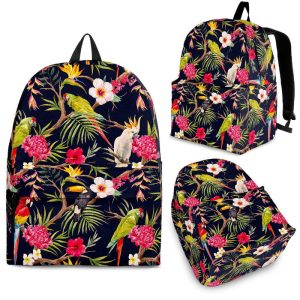 Parrot Toucan Tropical Pattern Print Back To School Backpack BP663