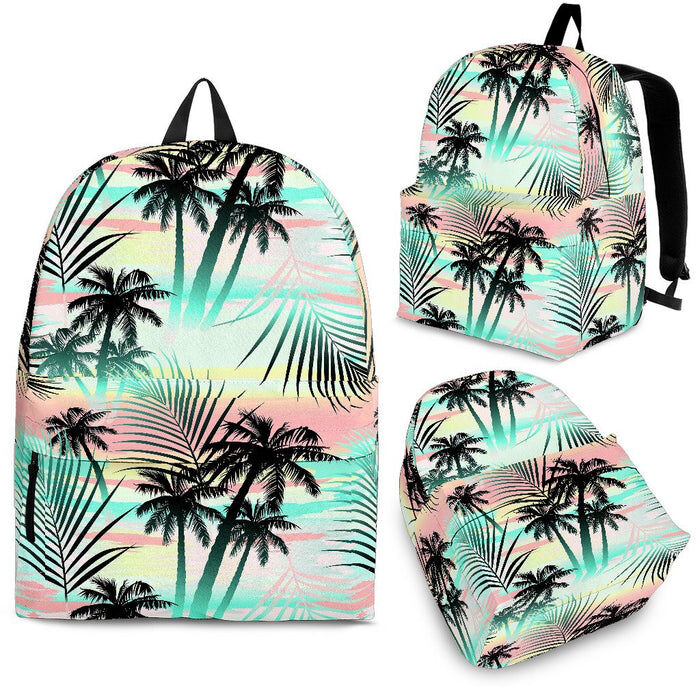 Pastel Palm Tree Pattern Print Back To School Backpack BP125