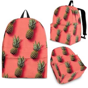 Pastel Pink Pineapple Pattern Print Back To School Backpack BP658