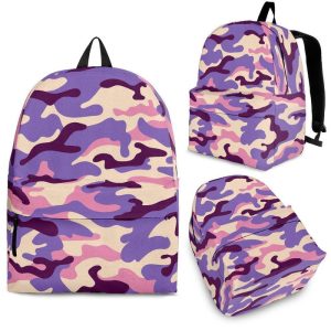 Pastel Purple Camouflage Print Back To School Backpack BP365