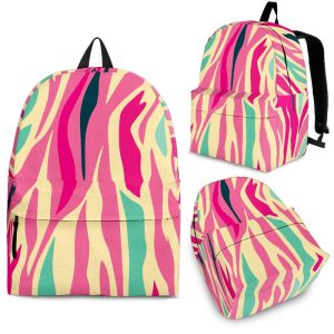 Pastel Zebra Pattern Print Back To School Backpack BP655