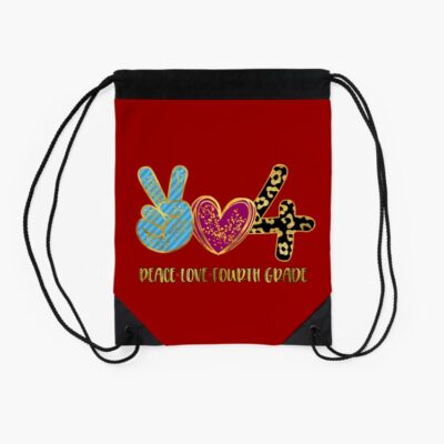 Peace Love Fourth Grade Back To School Drawstring Bag DSB970 2 Peace Love Fourth Grade Back To School Drawstring Bag DSB970 2
