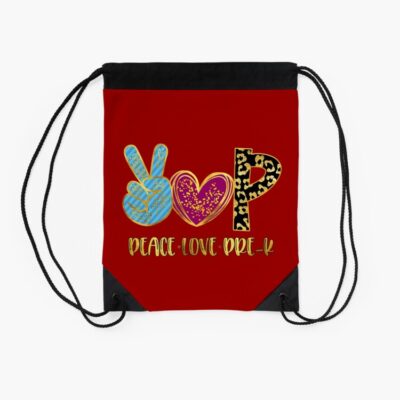 Peace Love Pre K Back To School Drawstring Bag DSB972 2 Peace Love Pre K Back To School Drawstring Bag DSB972 2