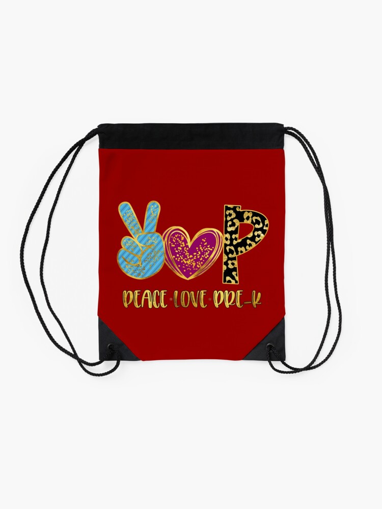 Peace-Love-Pre-K-Back-To-School-Drawstring-Bag-DSB972-2 Peace Love Pre K Back To School Drawstring Bag DSB972 2