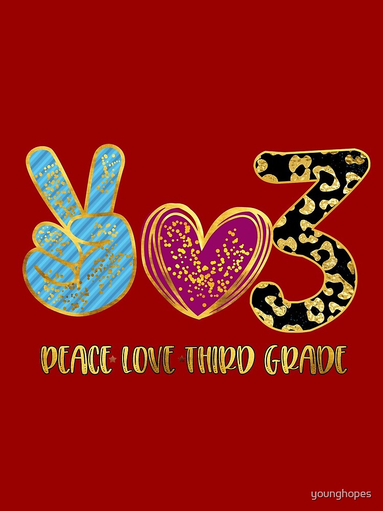 Peace Love Third Grade Back To School Drawstring Bag DSB888 1