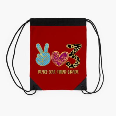 Peace Love Third Grade Back To School Drawstring Bag DSB888 2