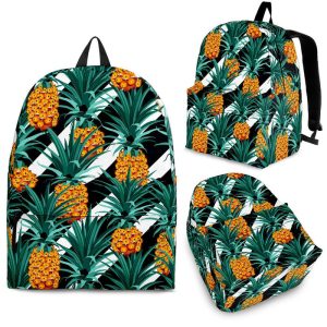 Pineapple Striped Pattern Print Back To School Backpack BP649