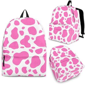 Pink And White Cow Print Back To School Backpack BP145