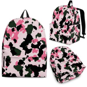 Pink Green And Black Camouflage Print Back To School Backpack BP362